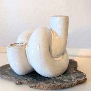 Double Ceramic Candle Holder